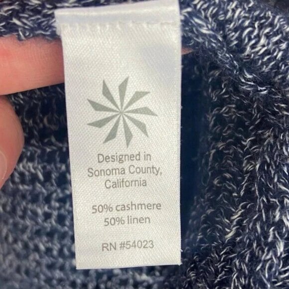 Athleta Cashmere Linen Cabrillo Cardigan Blue Size XXS‎ Open Front Knit Pockets - Picture 6 of 10